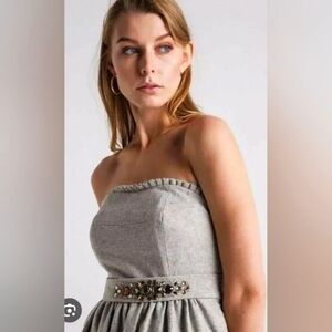 Banana Republic grey wool and rhinestoned party dress Size 8